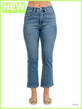 High Waisted Tummy Control Kick Flare Jeans